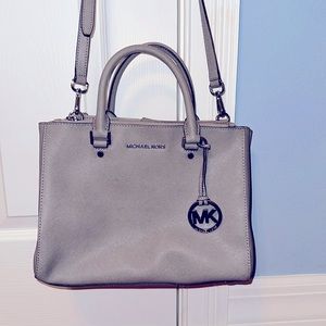 Michael Kors Gray Purse with Shoulder strap and hand strap